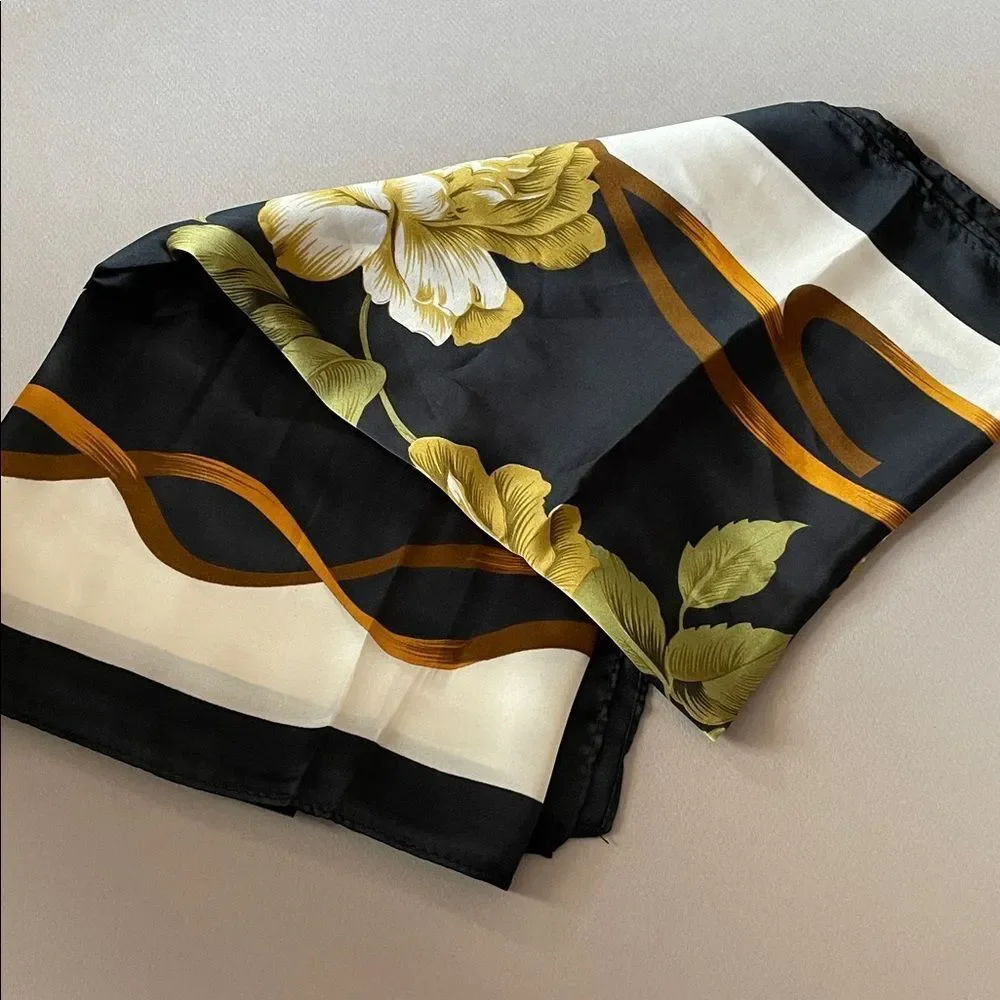Floral black Scarf N1426